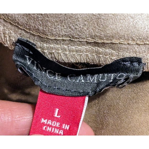 Vince Camuto Faux Suede Pants Pull On Stretch Career Casual Latte Large NWT $79‎ - Picture 4 of 11